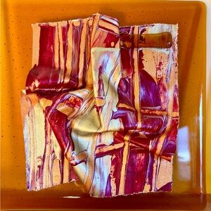 Debora Wayne Mixed Media Amber Glass Abstract Wall Art - Set of 3